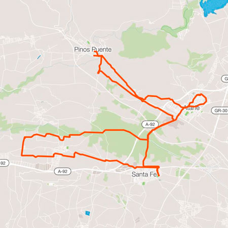 Track ruta vértice geodésico Santa Fe | Conmibici.es
